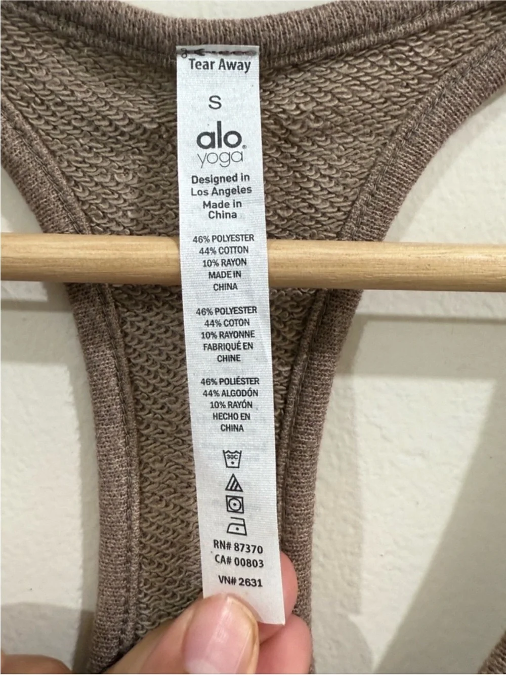 ALO Yoga Women's Taupe Brown Washed Racerback Tank